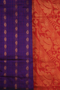 Image of Kuppadam Kattam Purple Saree