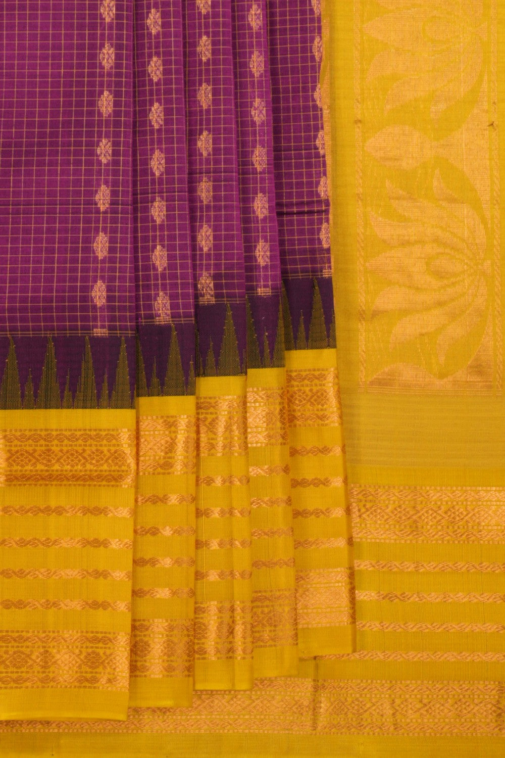 Kuppadam Kattam Purple Saree