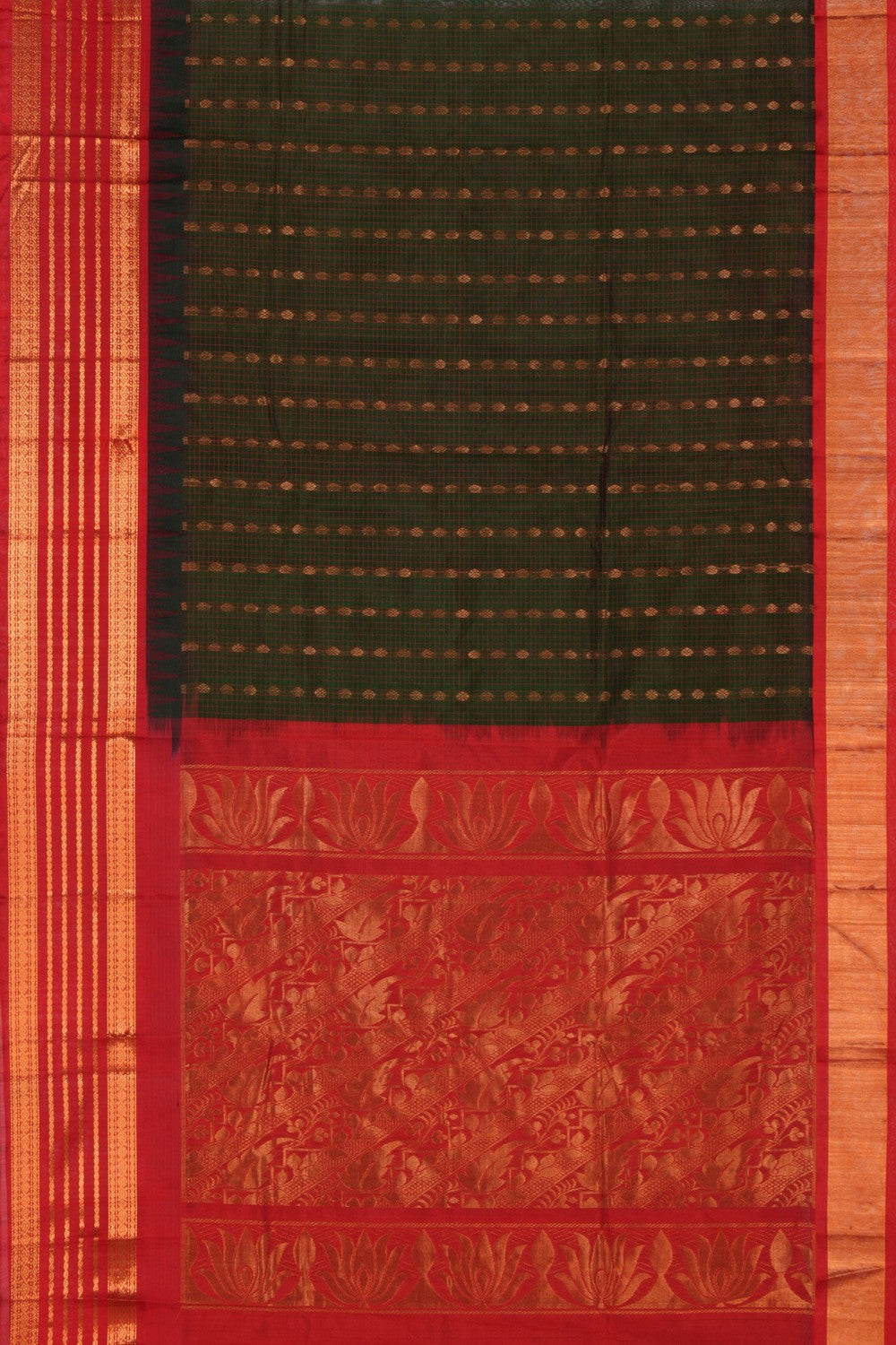 Kuppadam Kattam Green Saree