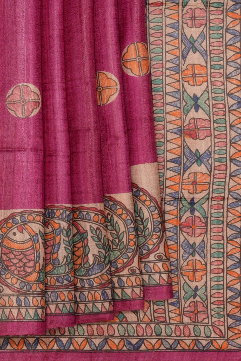 Madhubani Hand-Painted Saree