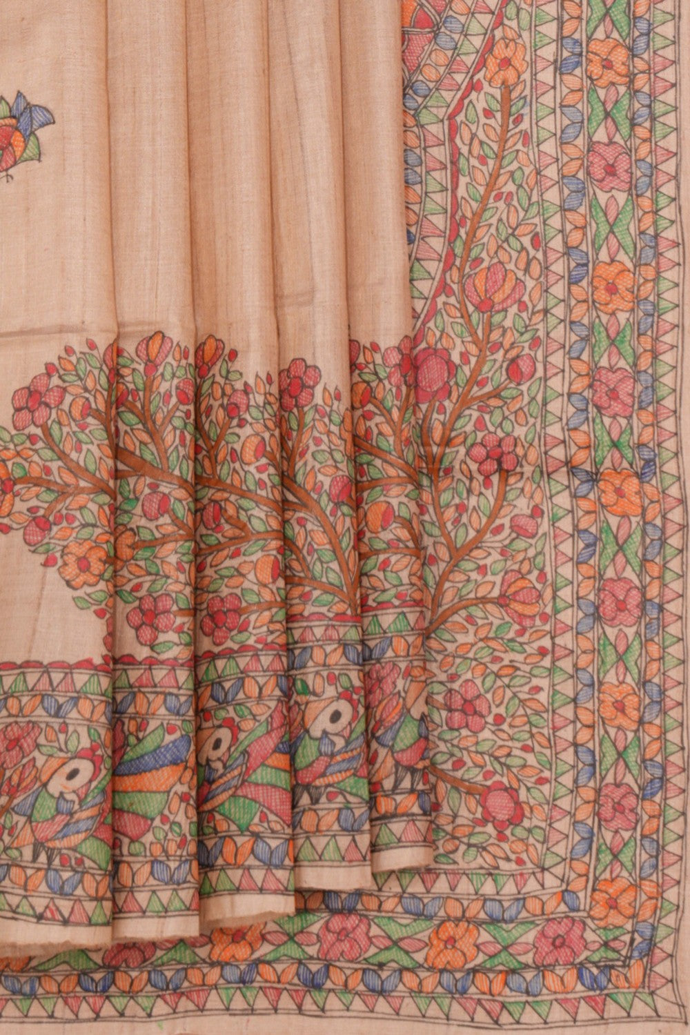 Madhubani Hand-Painted Saree