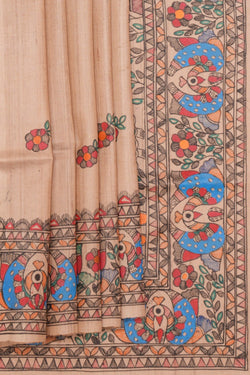 Image of Madhubani Hand-Painted Saree