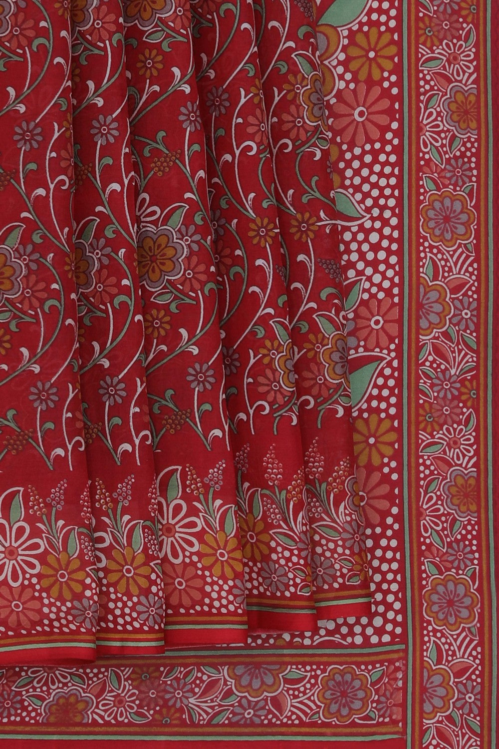 Floral Printed Silk Saree