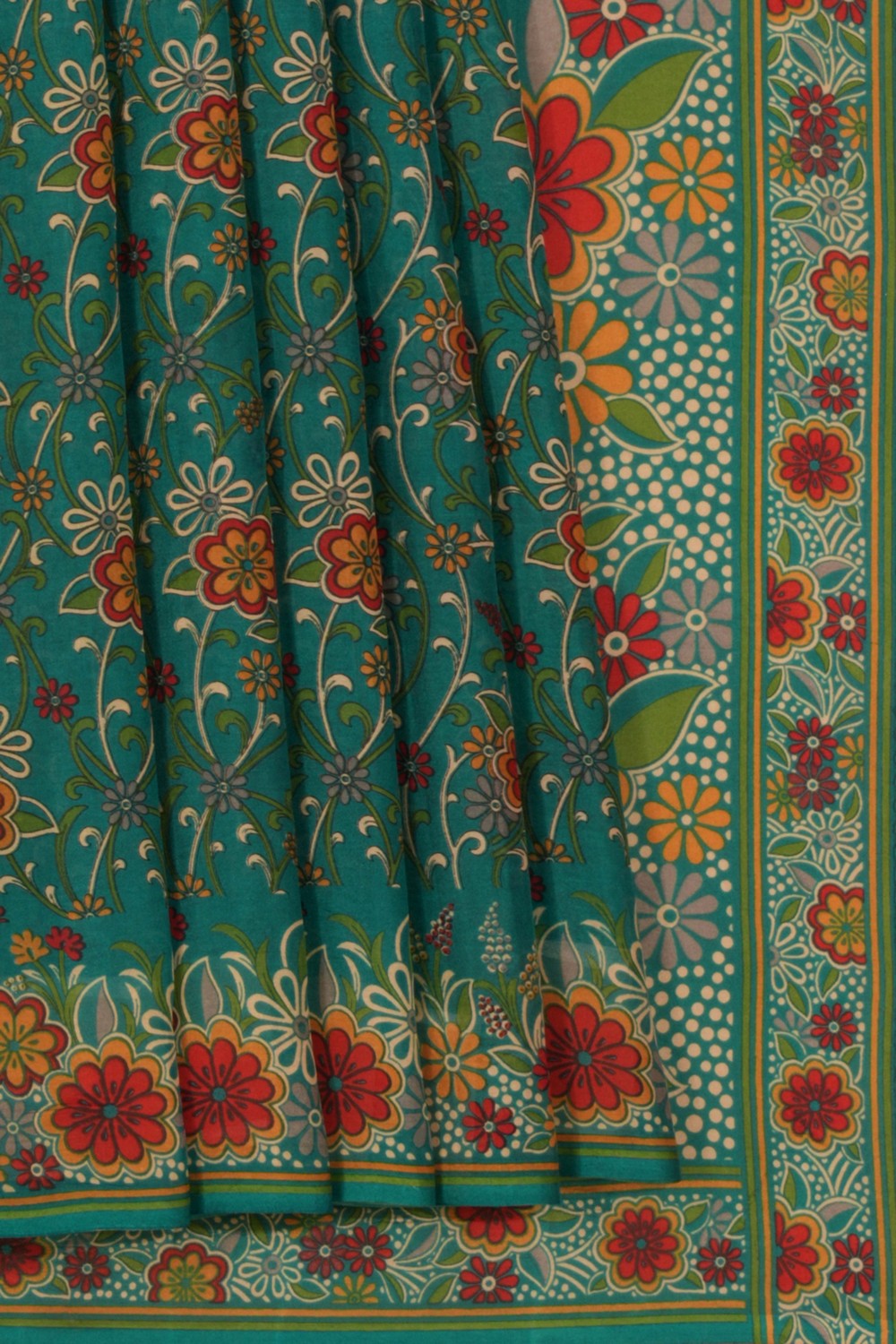 Floral Printed Silk Saree