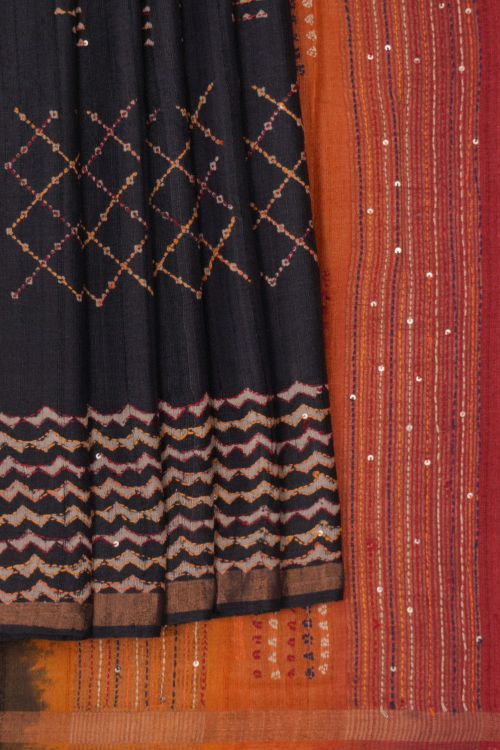 Tussar Embroidery Saree
