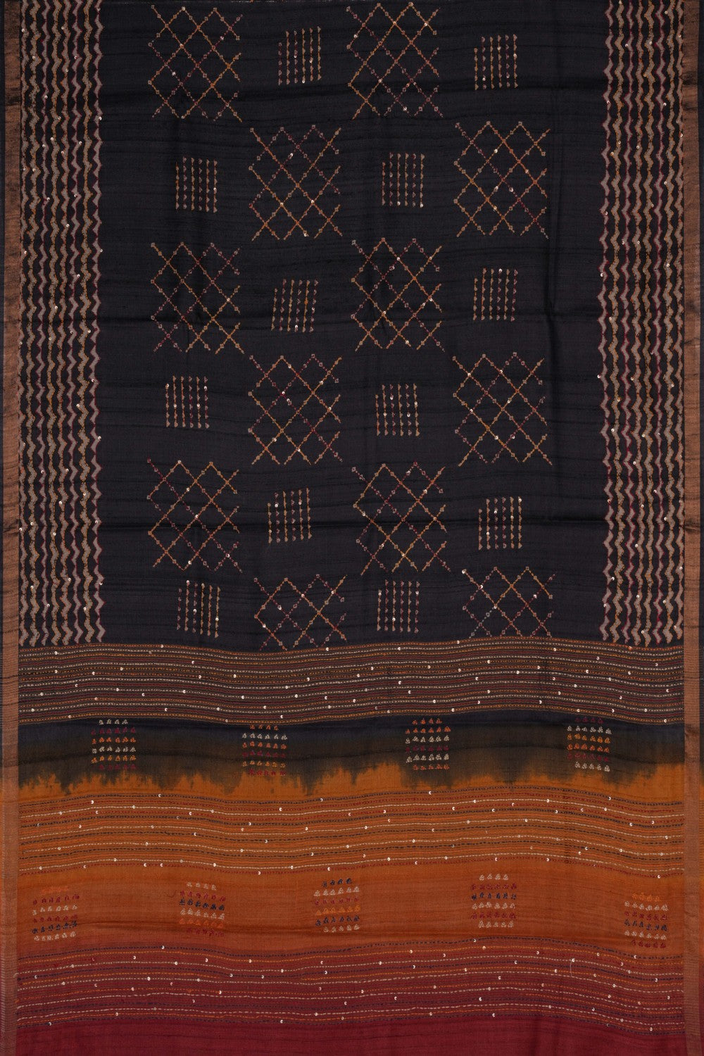 Tussar Embroidery Saree
