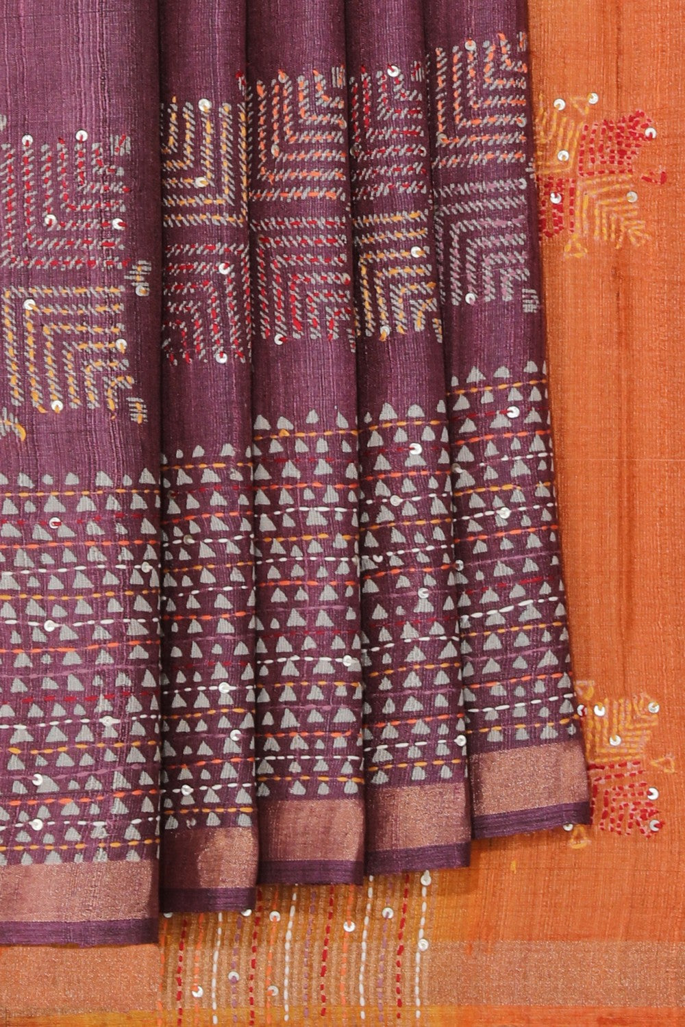 Tussar Silk Embroidery Saree