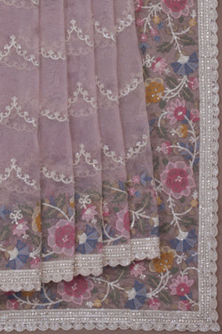 Image of Kora Silk Embroidery Saree