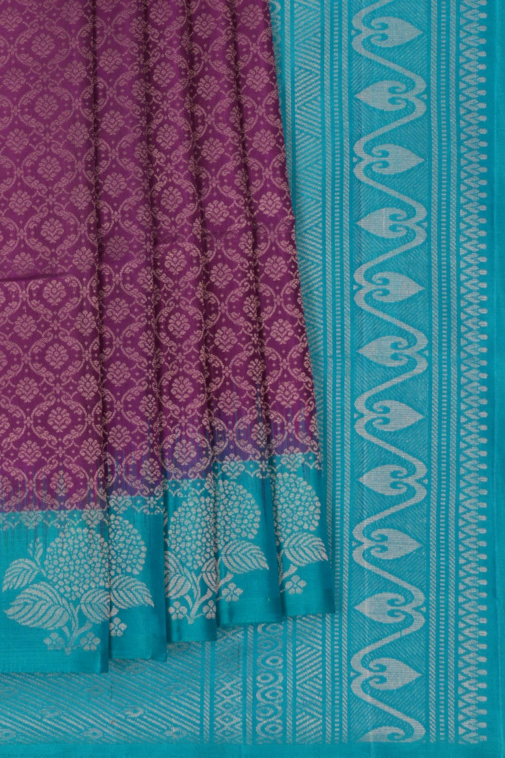 Image of South Silk Brocade Purple Saree