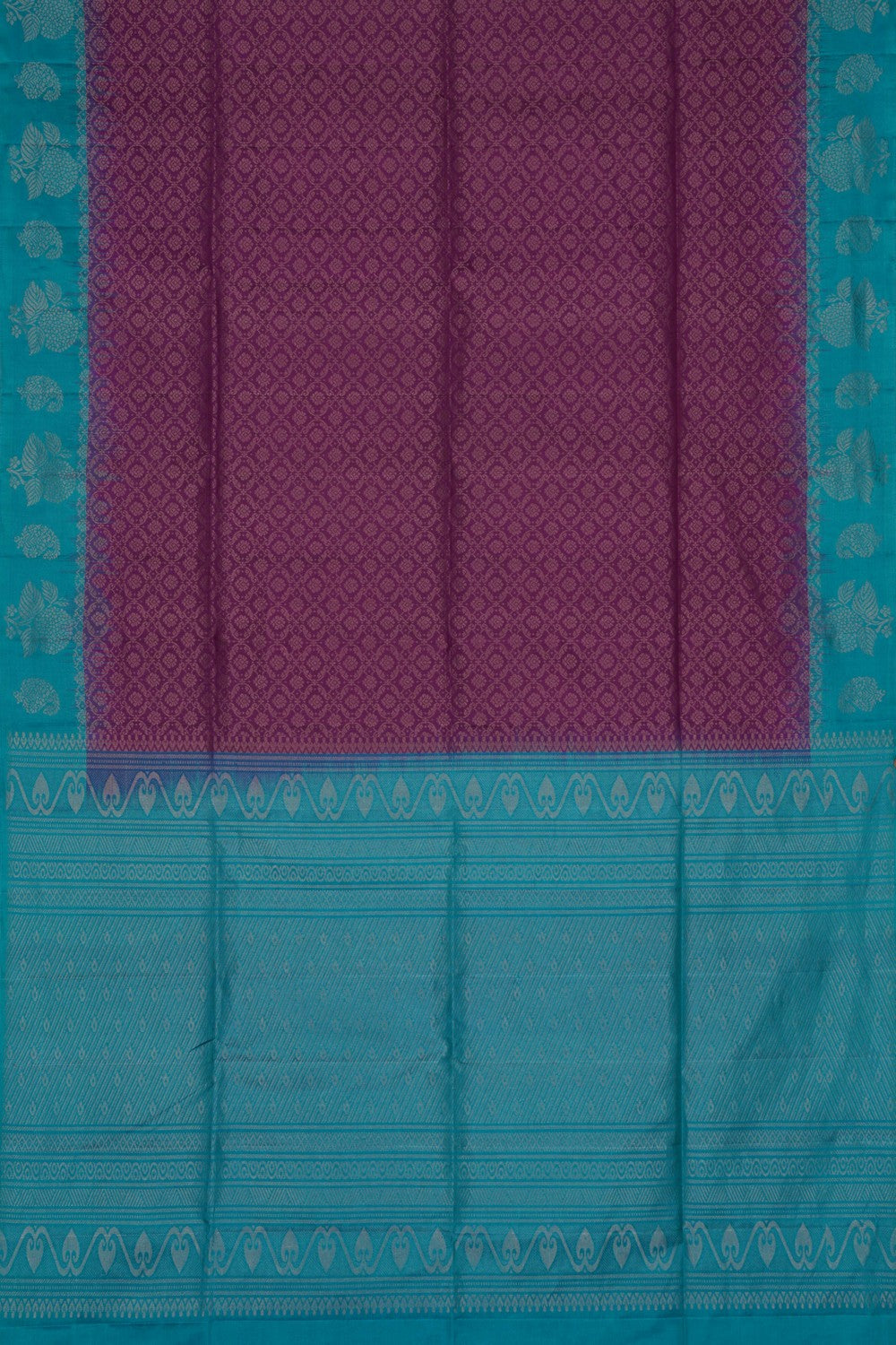 Image of South Silk Brocade Purple Saree