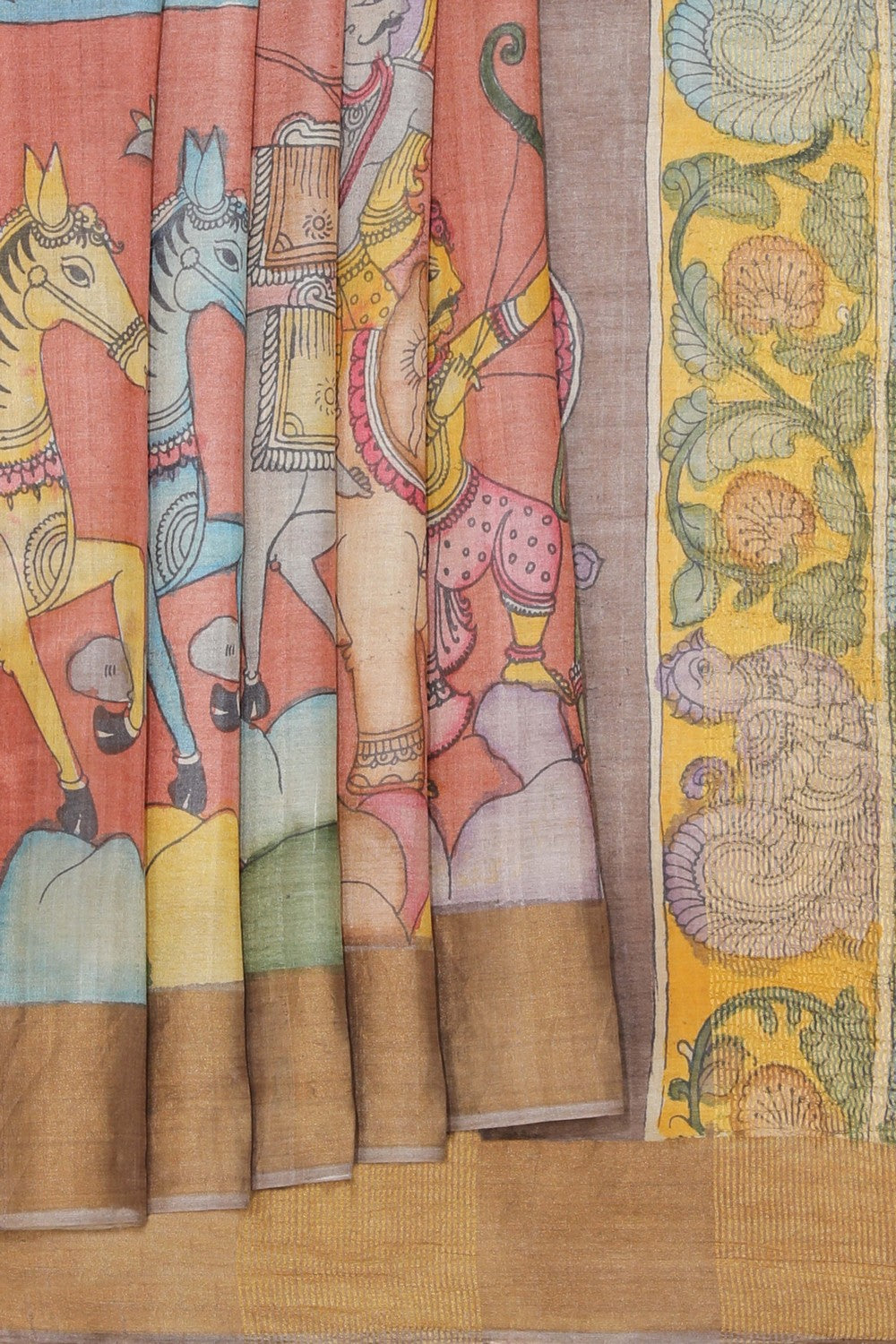 Kalamkari Hand-Painted Saree