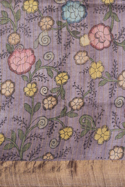 Image of Kalamkari Hand-Painted Saree