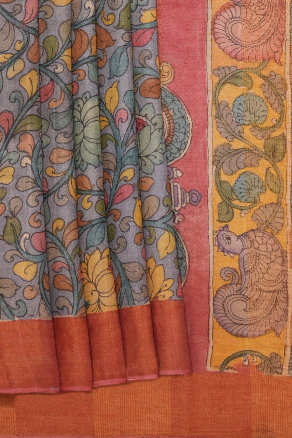 Kalamkari Hand-Painted Saree