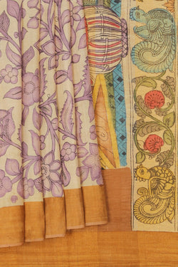 Image of Kalamkari Hand-Painted Saree