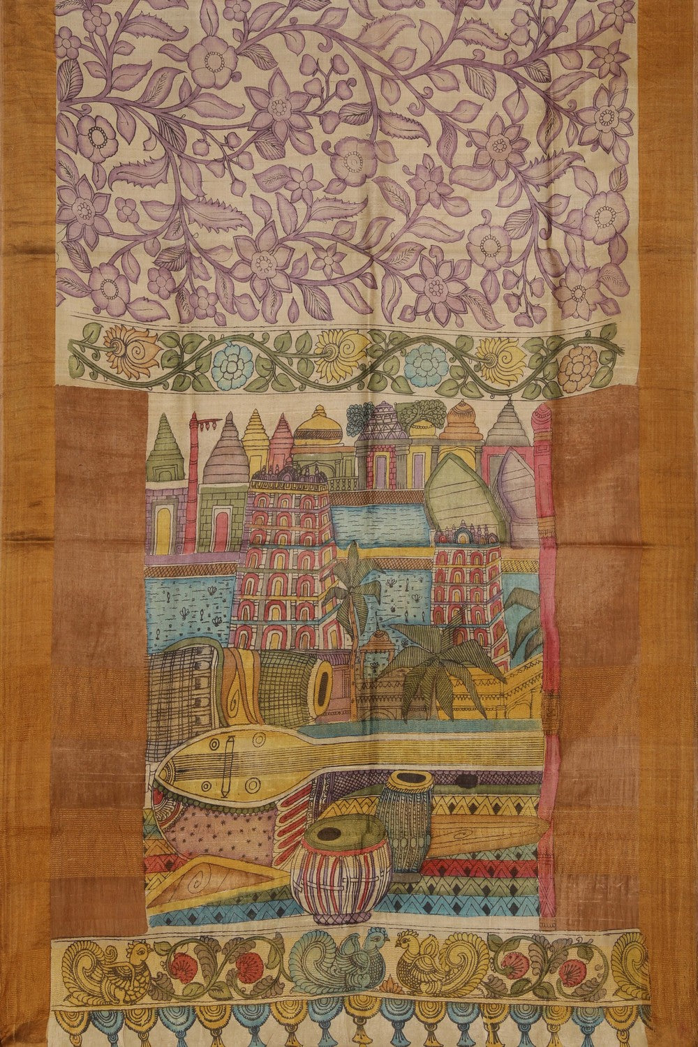 Kalamkari Hand-Painted Saree