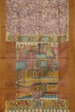 Image of Kalamkari Hand-Painted Saree