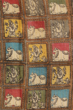 Image of Kalamkari Hand-Painted Saree