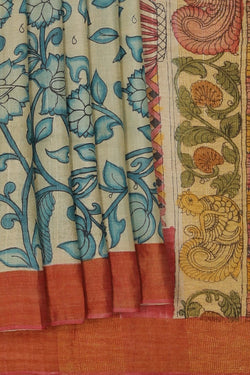 Image of Kalamkari Hand-Painted Saree