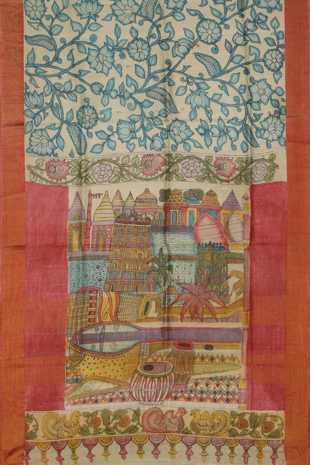 Kalamkari Hand-Painted Saree