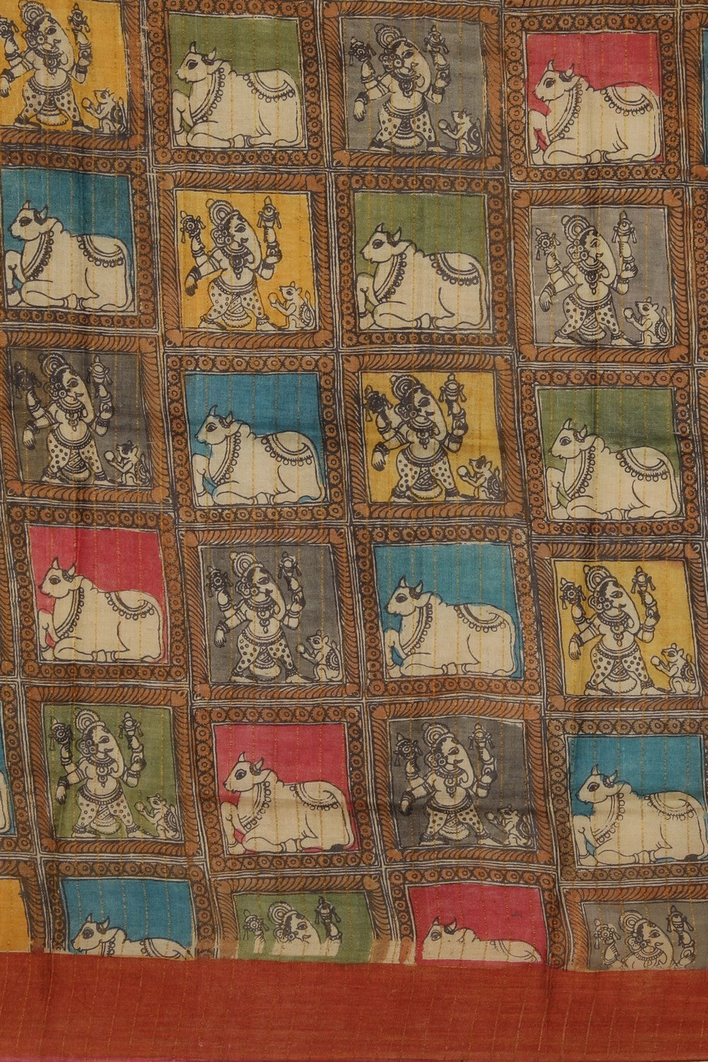 Kalamkari Hand-Painted Saree
