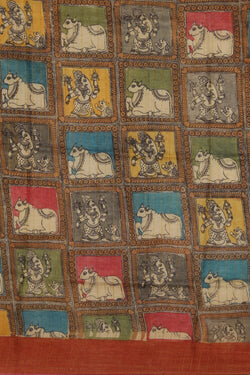 Image of Kalamkari Hand-Painted Saree