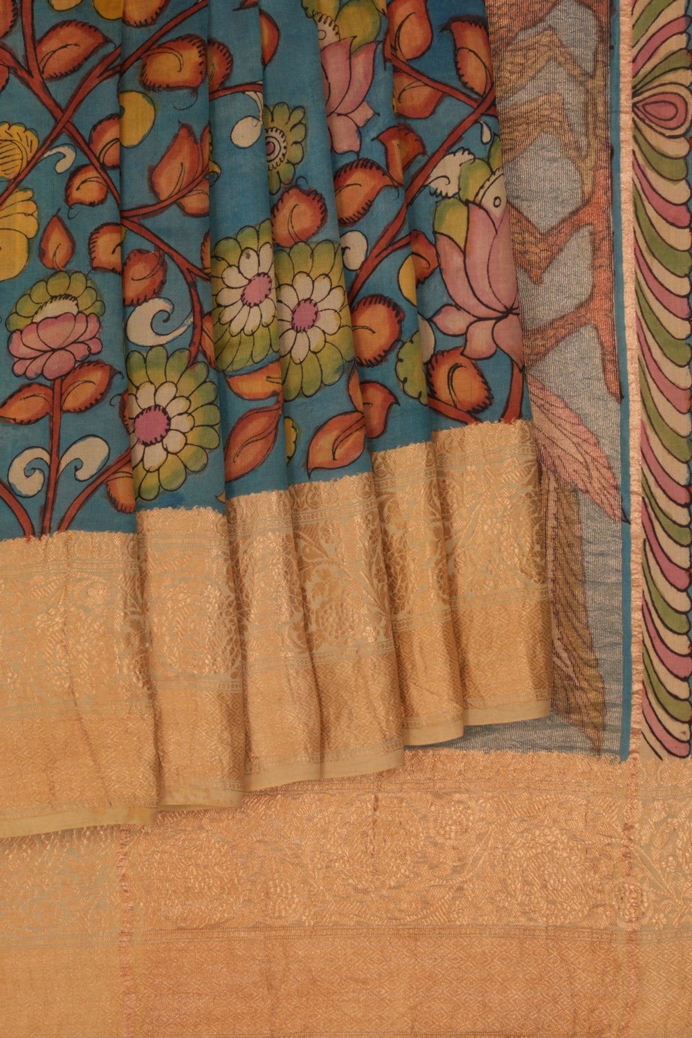 Kalamkari Hand-Painted Saree