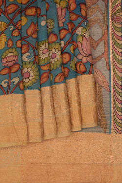 Image of Kalamkari Hand-Painted Saree