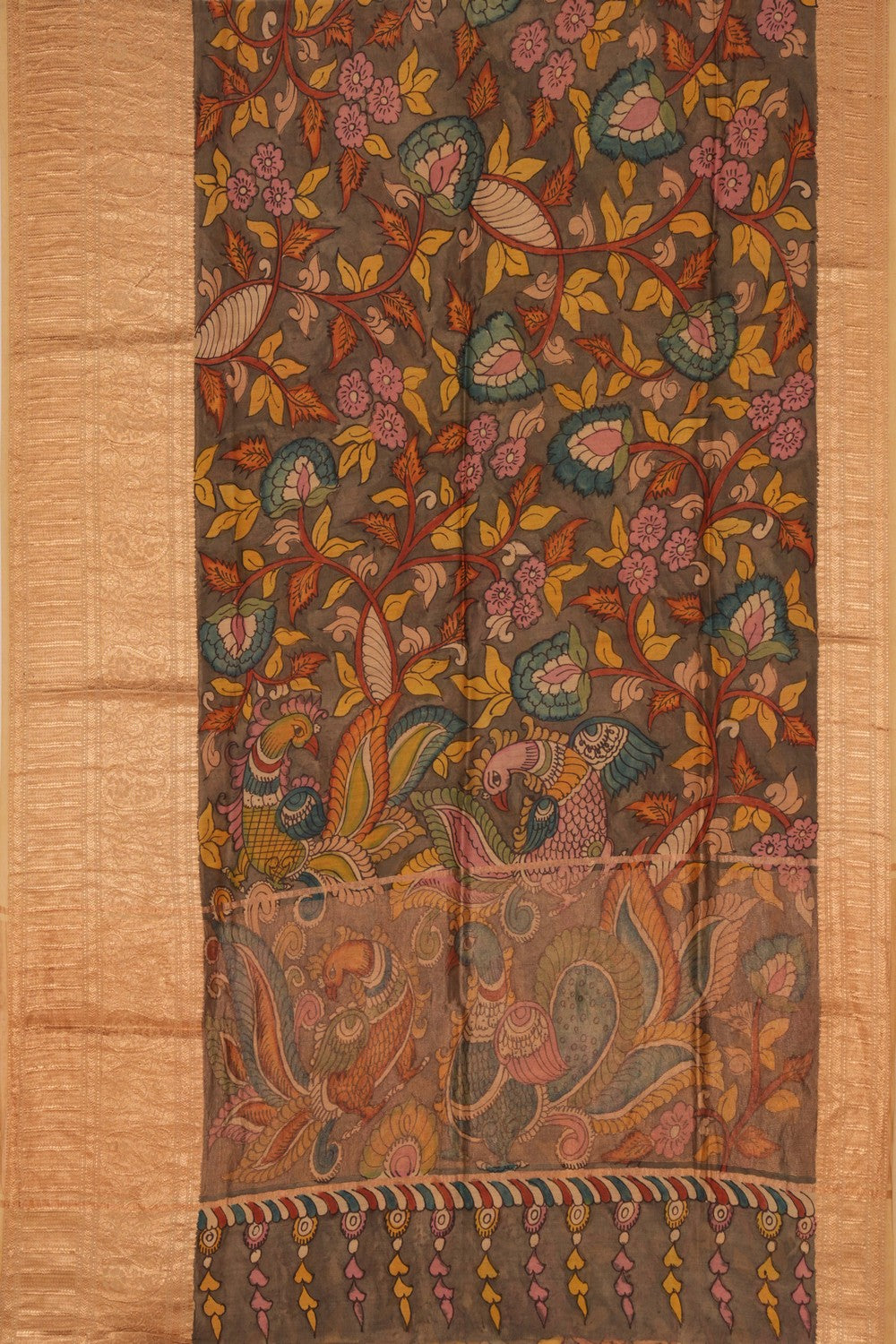 Kalamkari Hand-Painted Saree