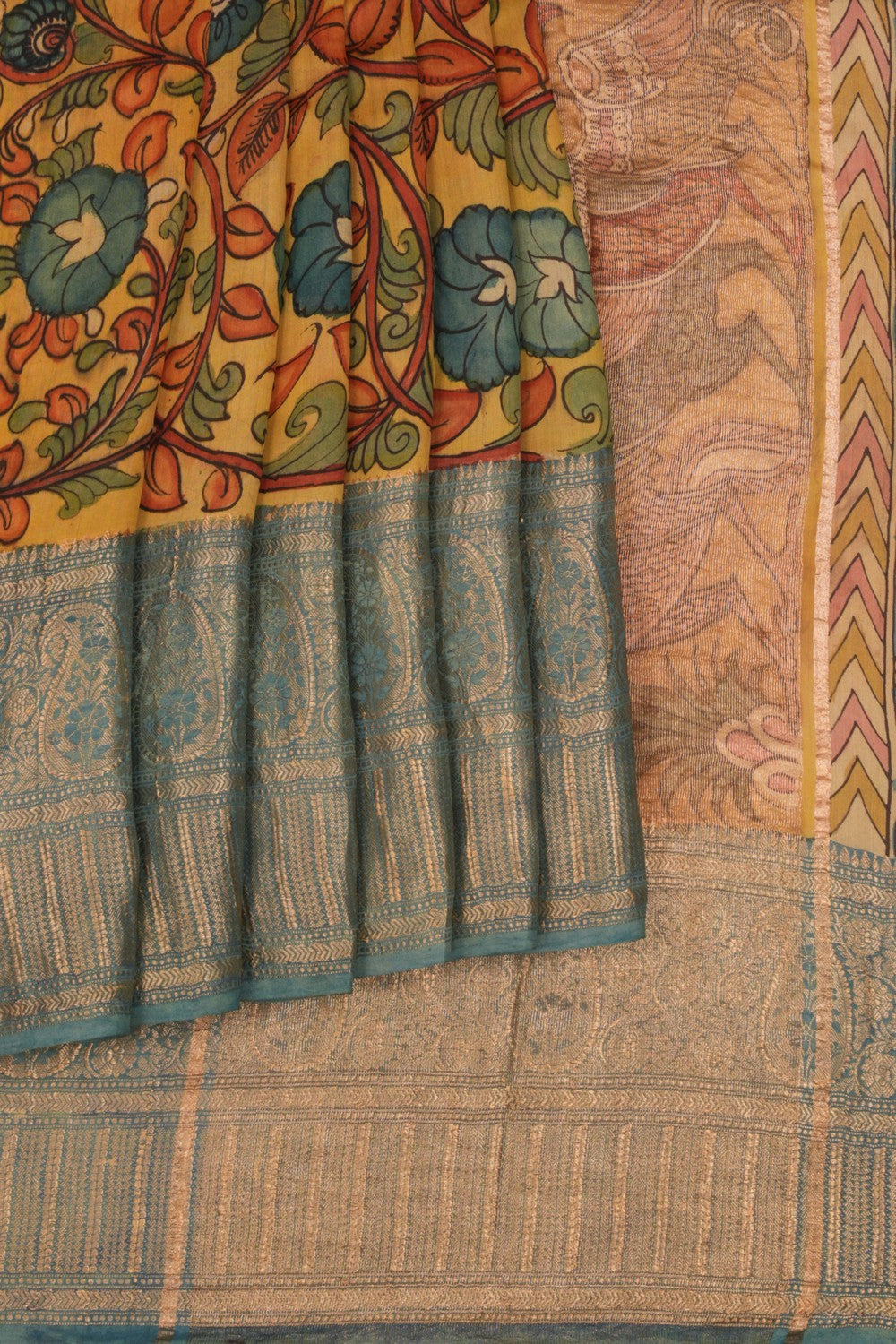 Kalamkari Hand-Painted Saree