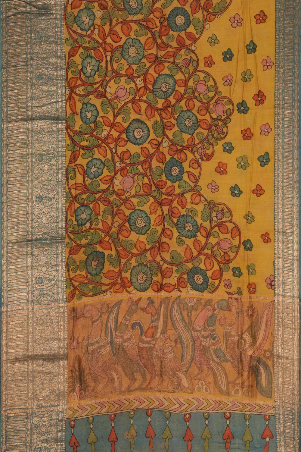 Kalamkari Hand-Painted Saree