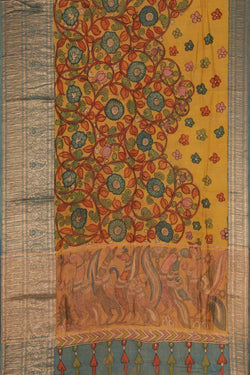 Image of Kalamkari Hand-Painted Saree