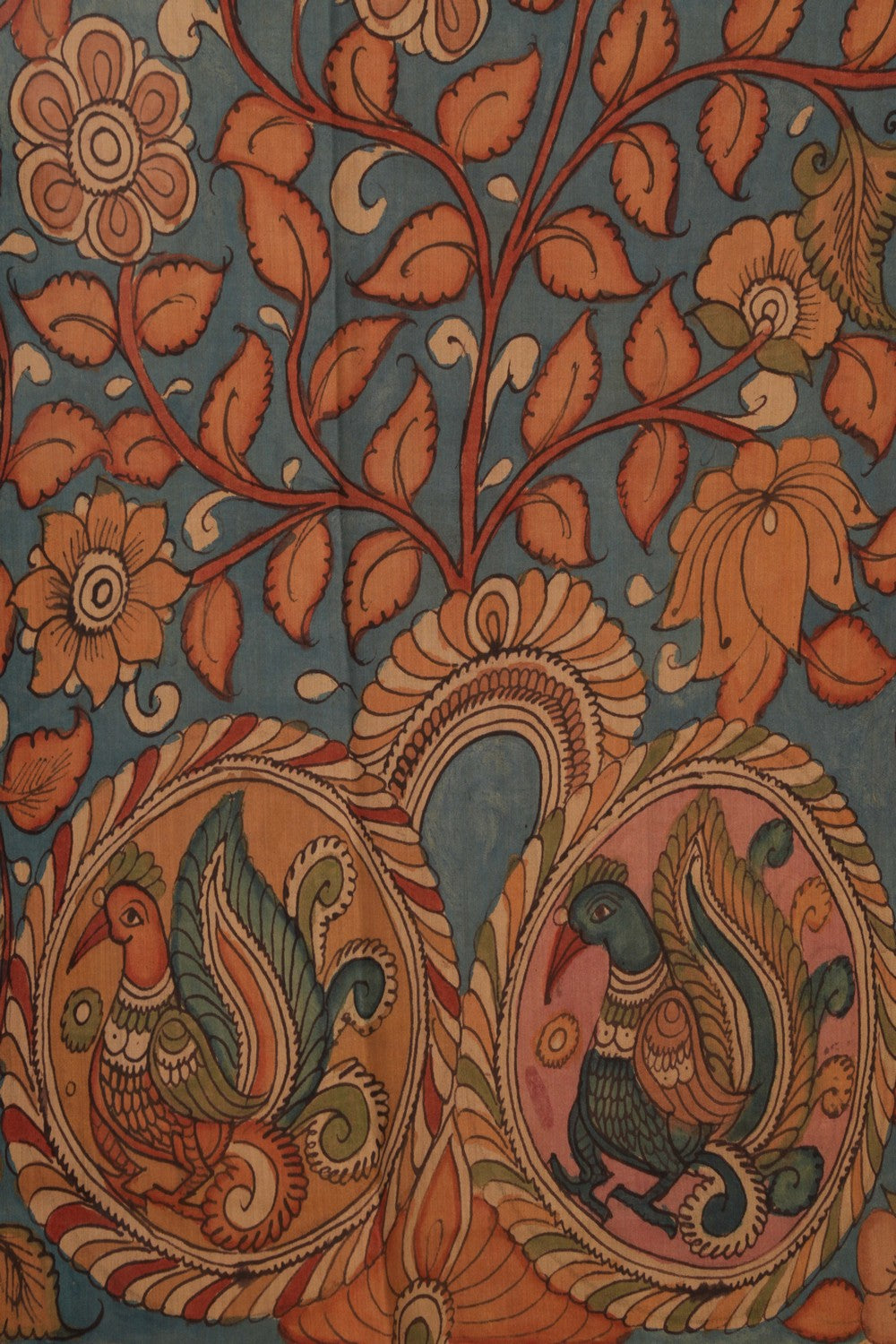 Image of Kalamkari Hand-Painted Saree