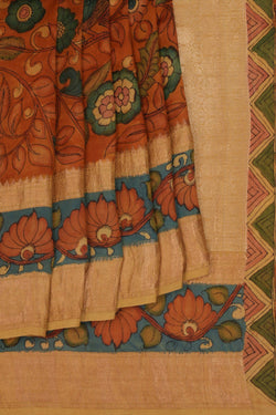 Image of Kalamkari Hand-Painted Saree