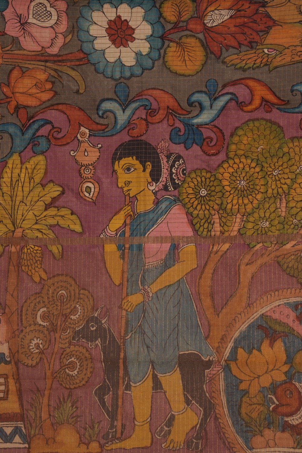 Kalamkari Hand-Painted Saree