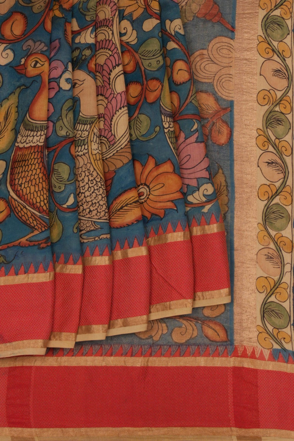 Kalamkari Hand-Painted Saree