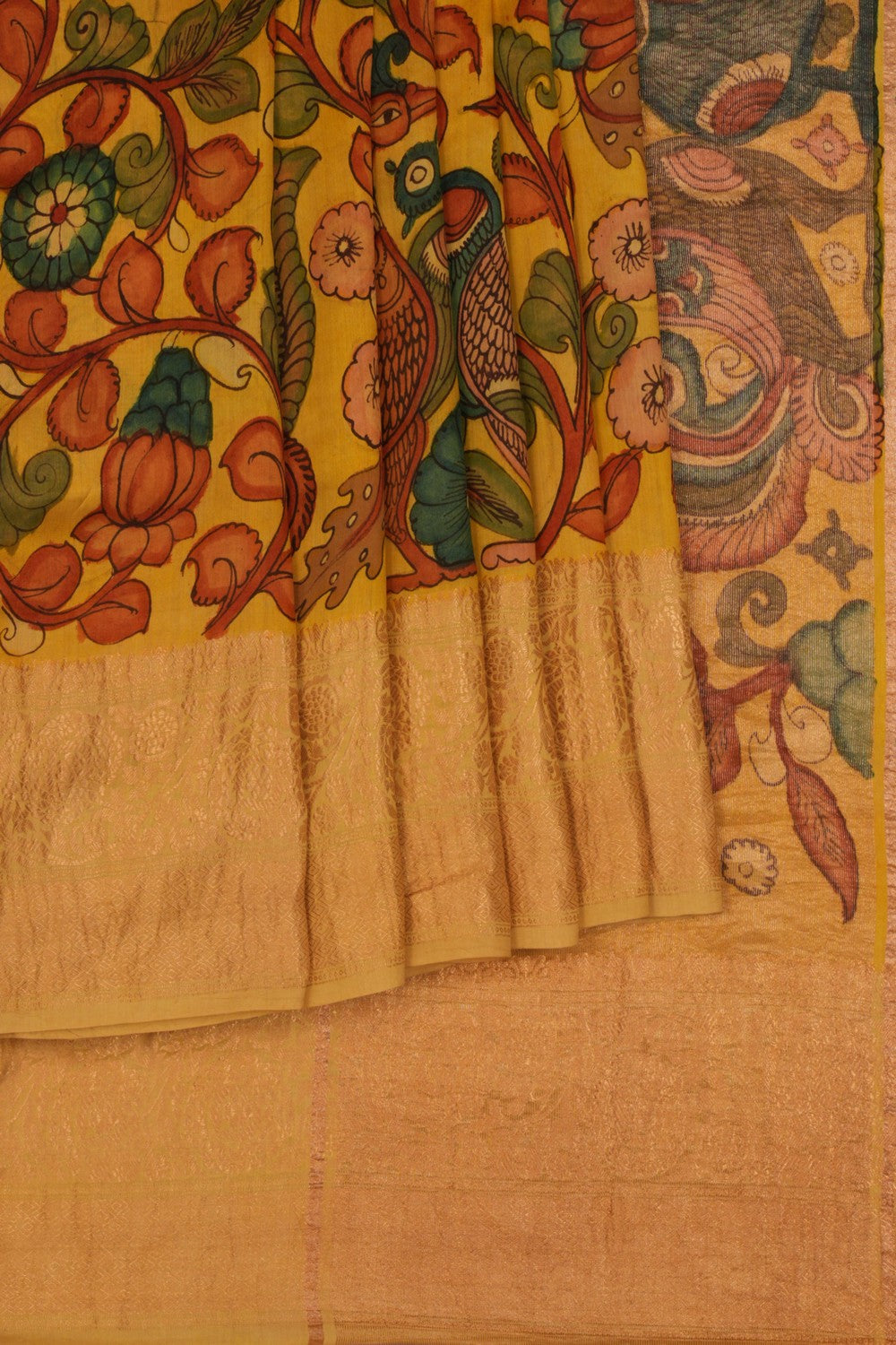 Kalamkari Hand-Painted Saree