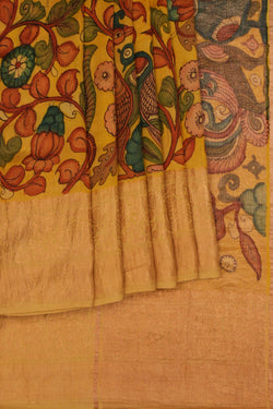 Image of Kalamkari Hand-Painted Saree