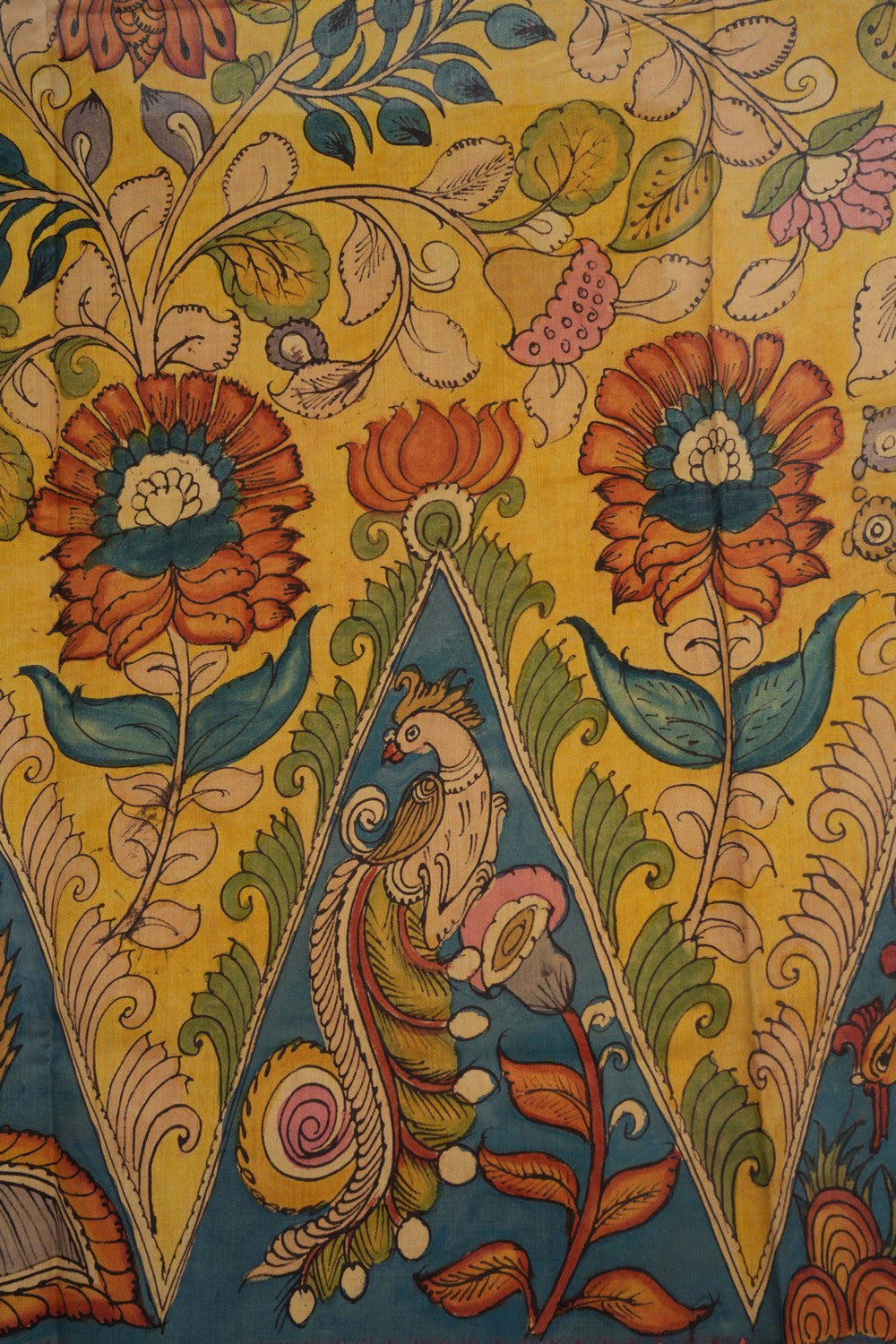 Kalamkari Hand-Painted Saree