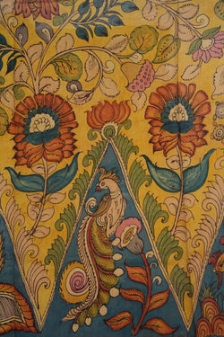 Image of Kalamkari Hand-Painted Saree