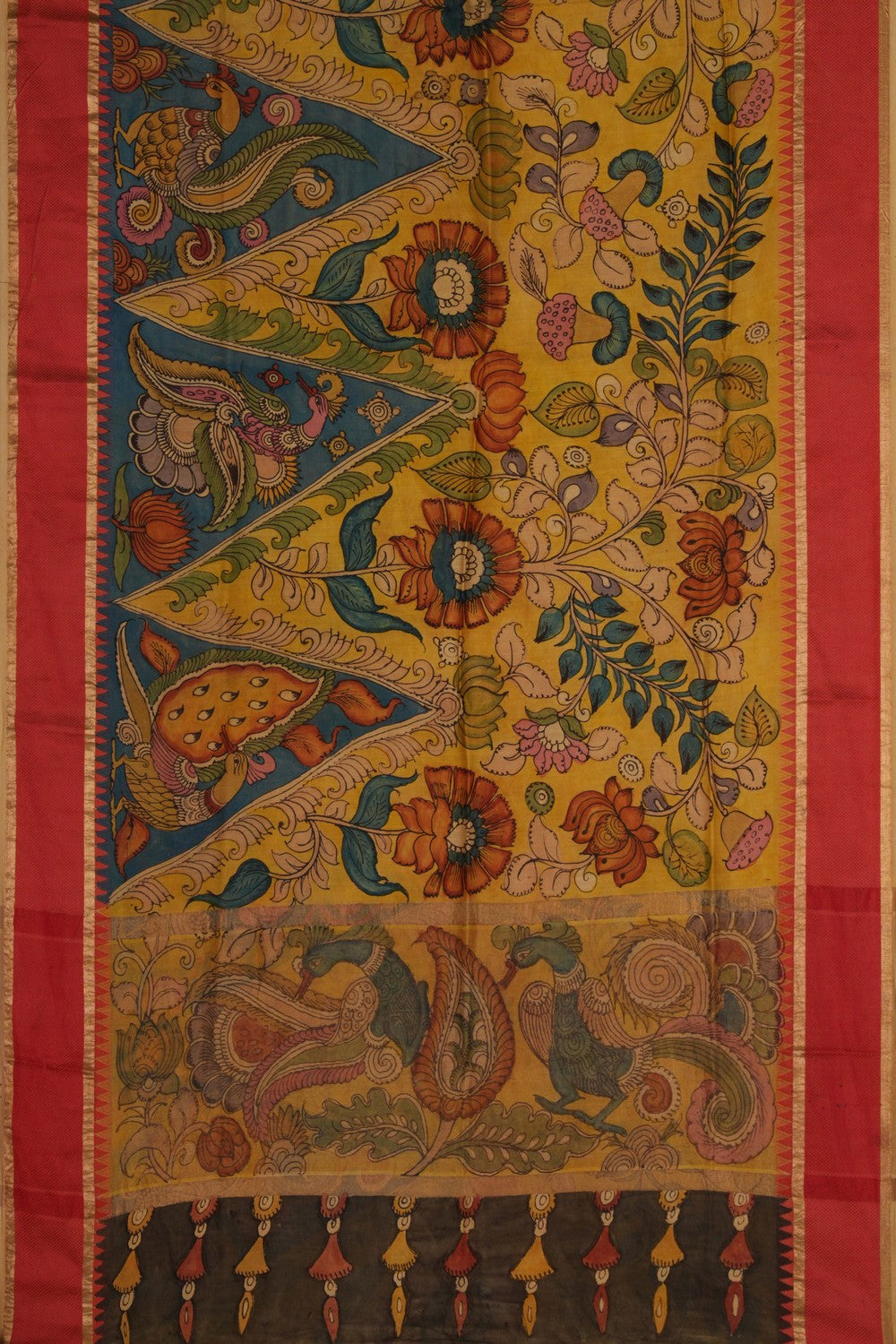 Kalamkari Hand-Painted Saree