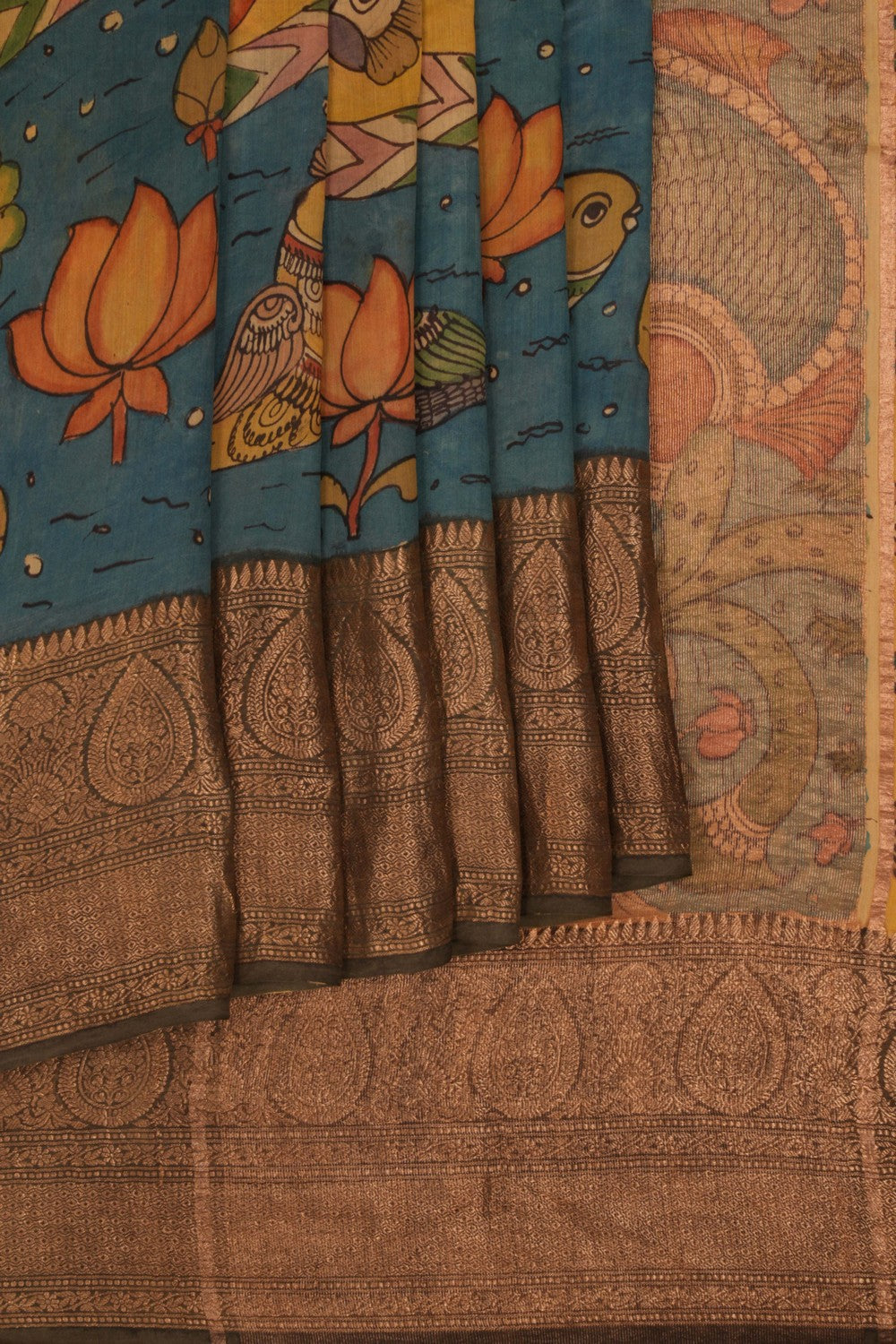 Kalamkari Hand-Painted Saree