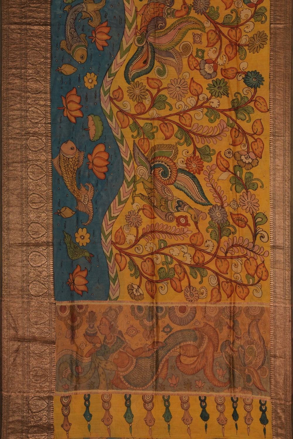 Kalamkari Hand-Painted Saree