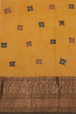 Image of Kalamkari Hand-Painted Saree