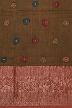 Image of Kalamkari Hand-Painted Saree