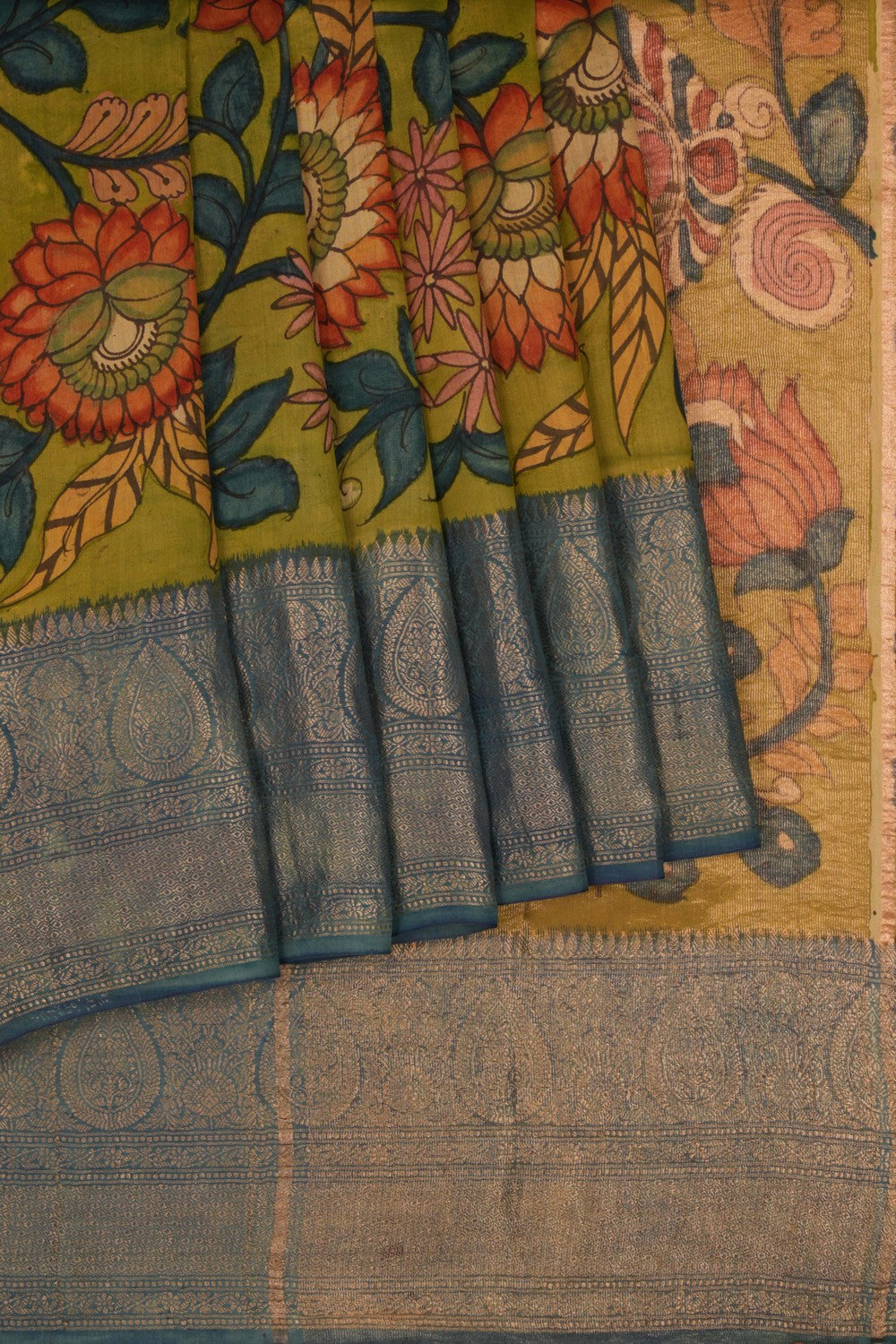 Kalamkari Hand-Painted Saree