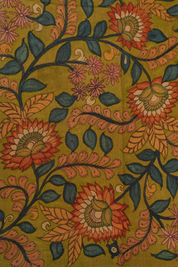 Image of Kalamkari Hand-Painted Saree