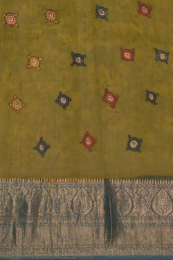 Image of Kalamkari Hand-Painted Saree