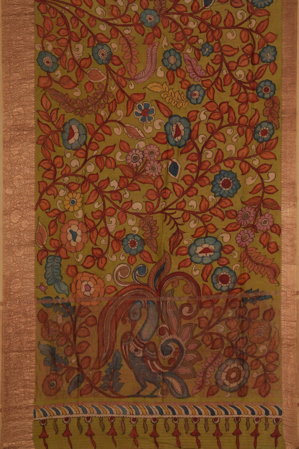 Kalamkari Hand-Painted Saree