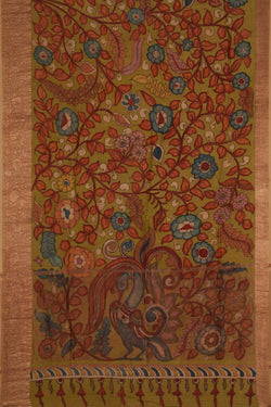 Image of Kalamkari Hand-Painted Saree