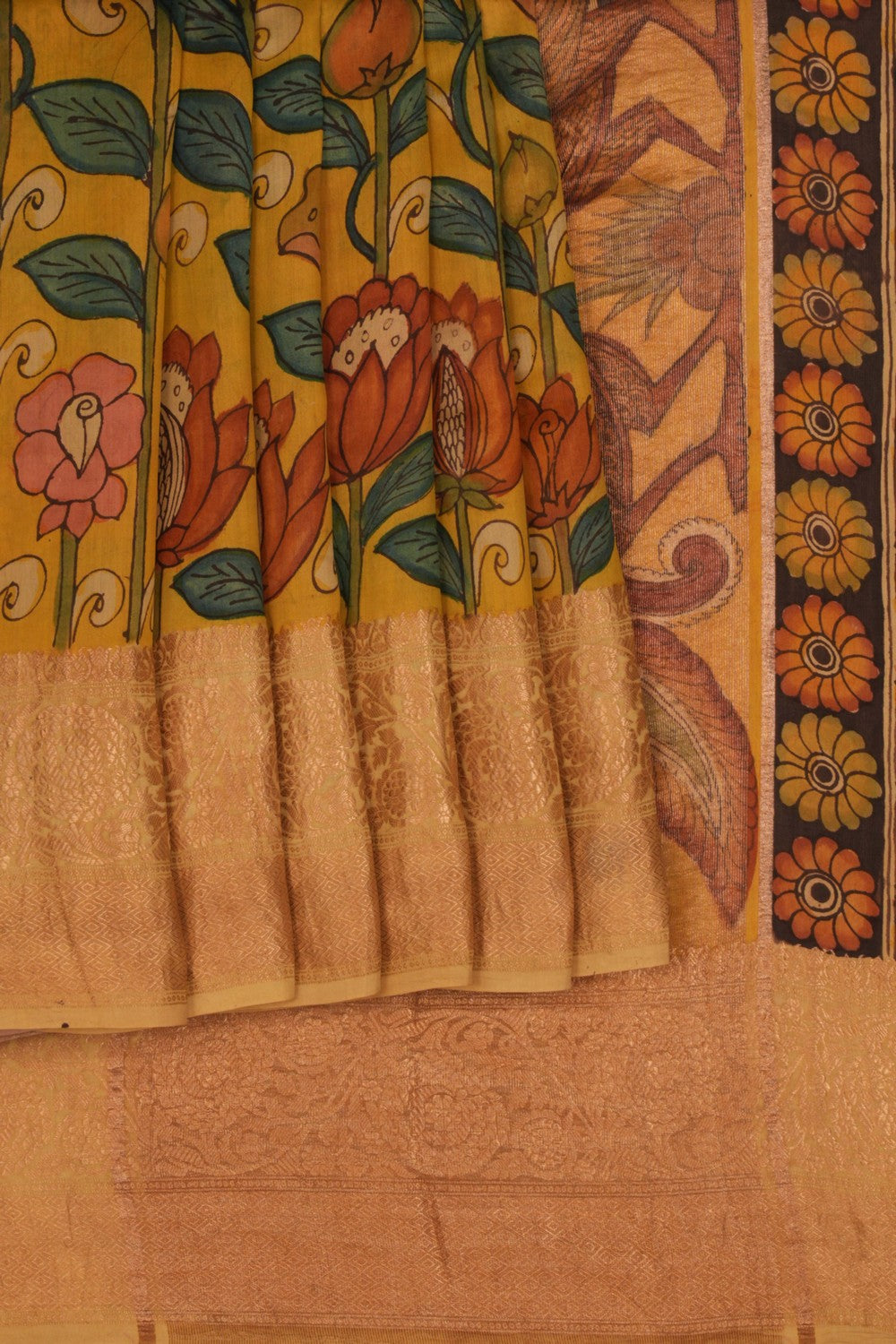 Kalamkari Hand-Painted Saree